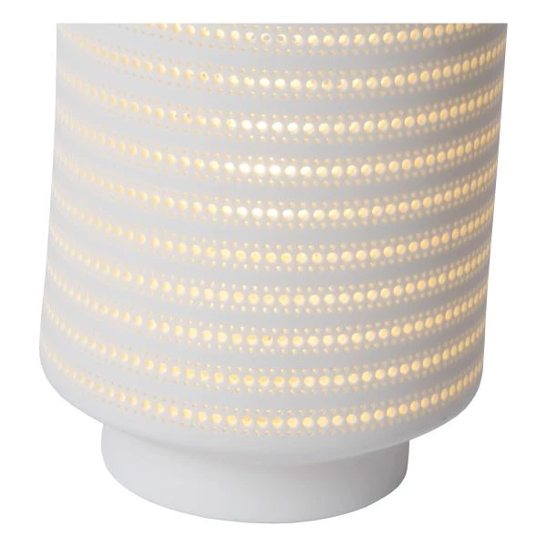 Lucide JAMILA - Lampe de table - Ø 15,5 cm - 1xE14 - Blanc - détail 2
